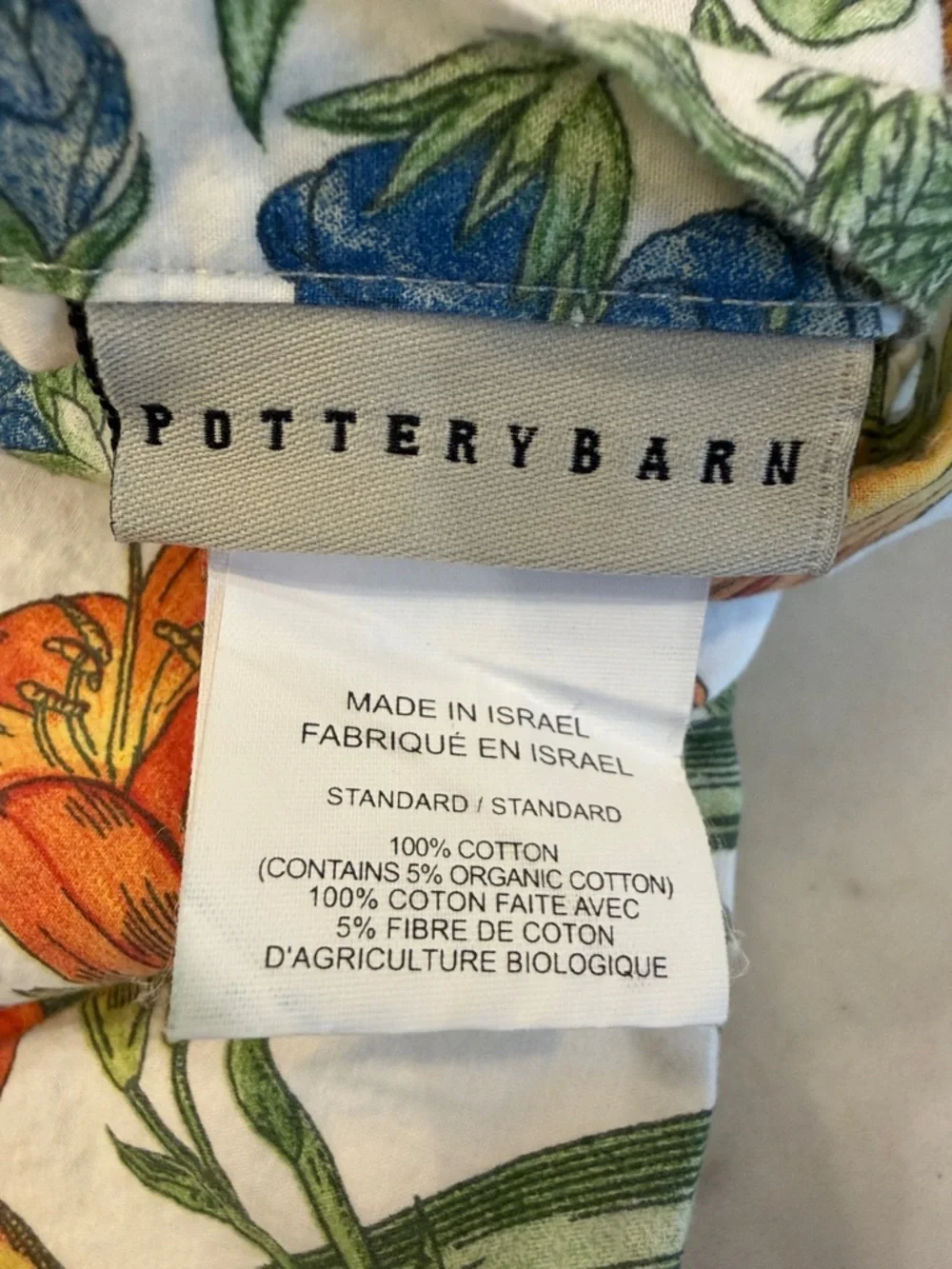 Pottery Barn Tiger Lilly Floral Botanical Print‎ Pillow Sham